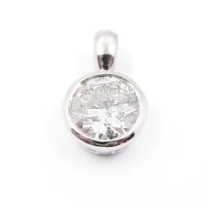 0.73ct Diamond Rubover Pendant | Pre-Loved | 9K White Gold