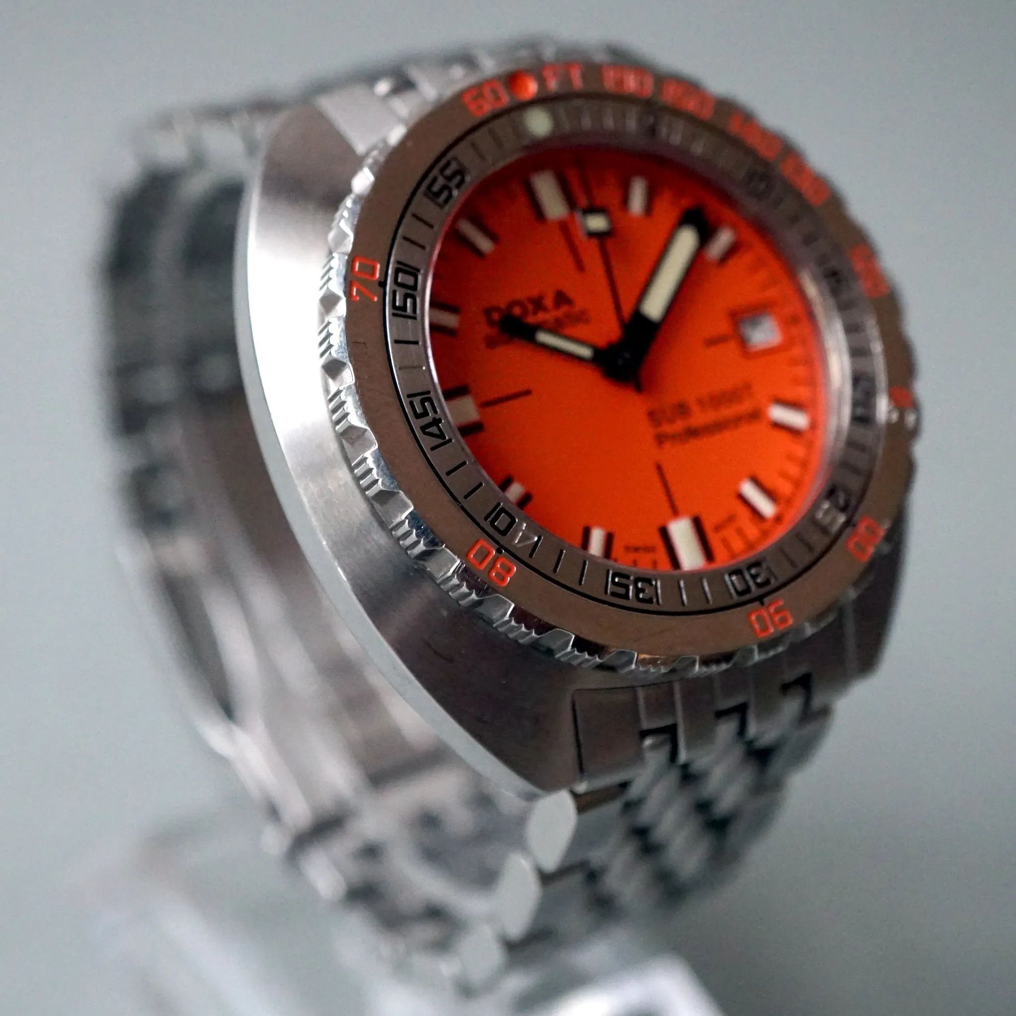 2010 DOXA SUB 1000T PROFESSIONAL RE-EDITION ORANGE DIVER WATCH