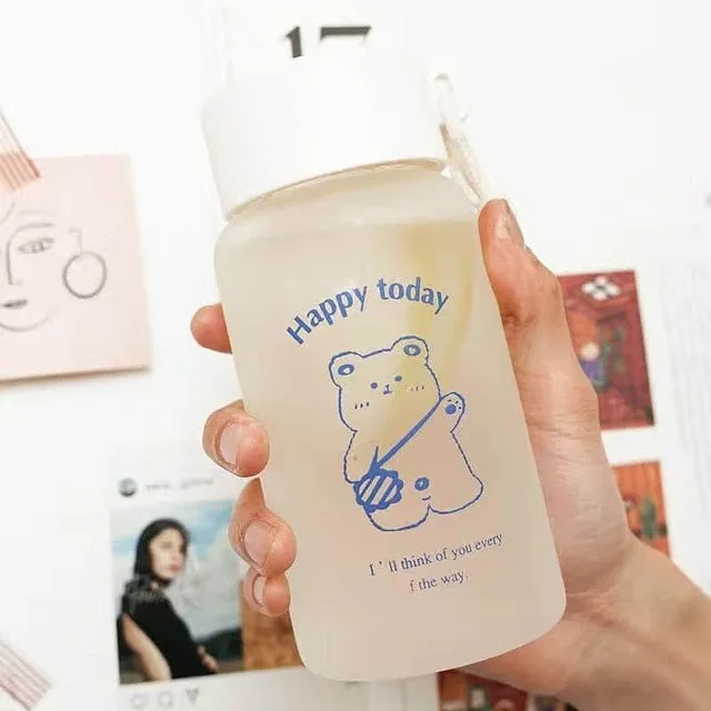 500ml  Kawaii Eco Friendly glass tumbler