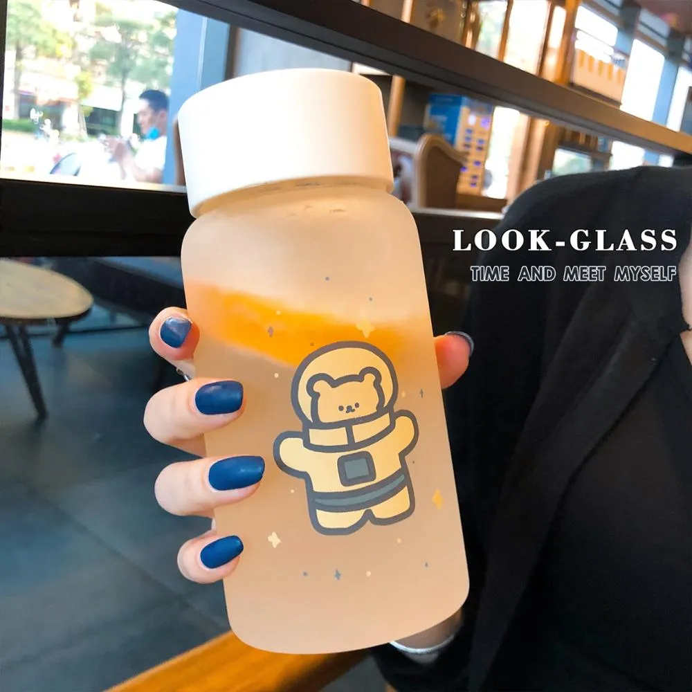 500ml  Kawaii Eco Friendly glass tumbler