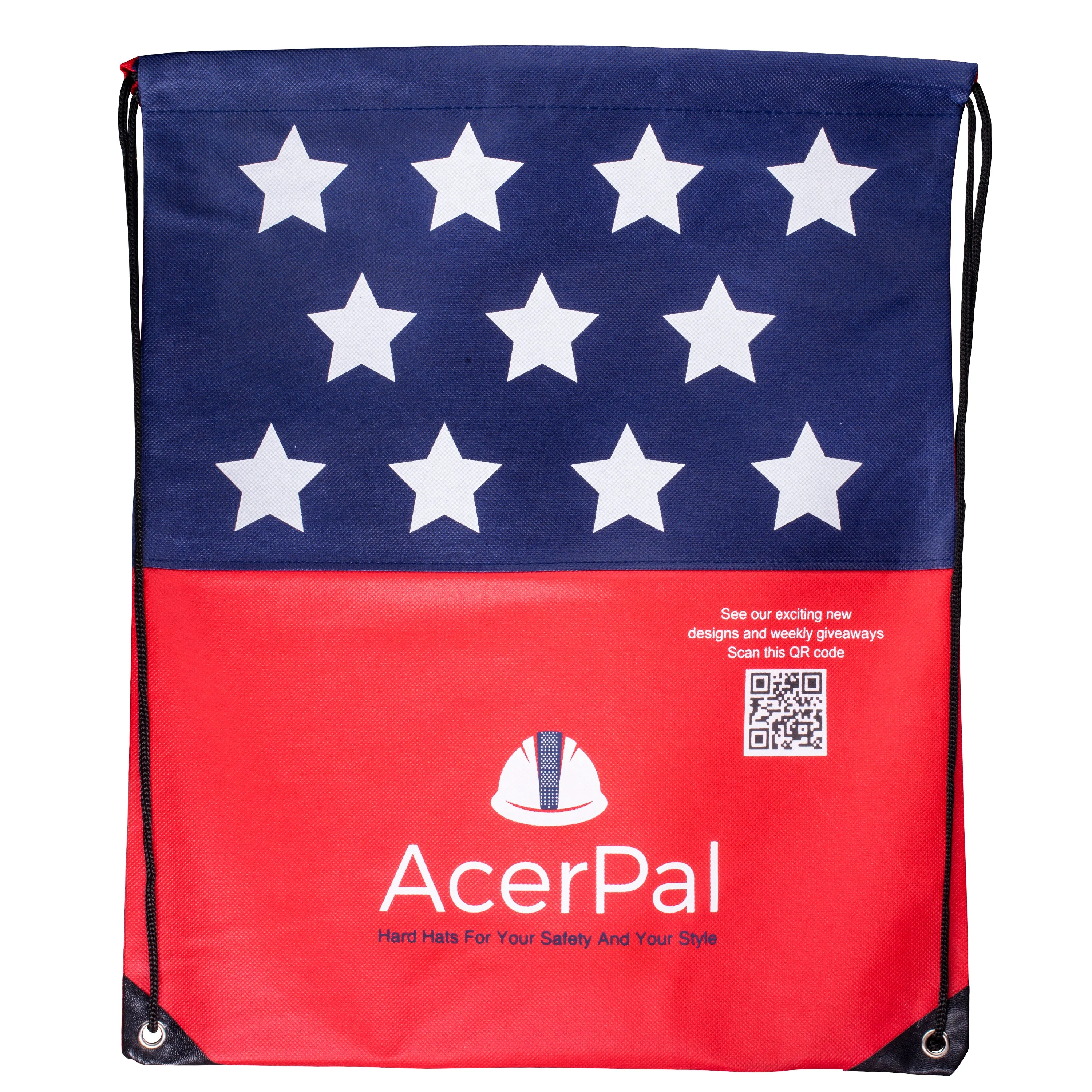 Acerpal Hard Hat Tote Bag - American Flag Design