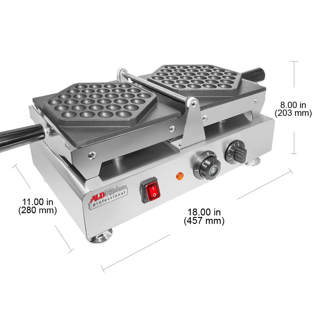 AP-113 AP-124 Bubble Waffle Maker Machine | Improved Digital Thermostat | Commercial Waffle Iron | 110V | Swing Type Bubble Waffle Iron | Improved Manual Thermostat | Nonstick Coating