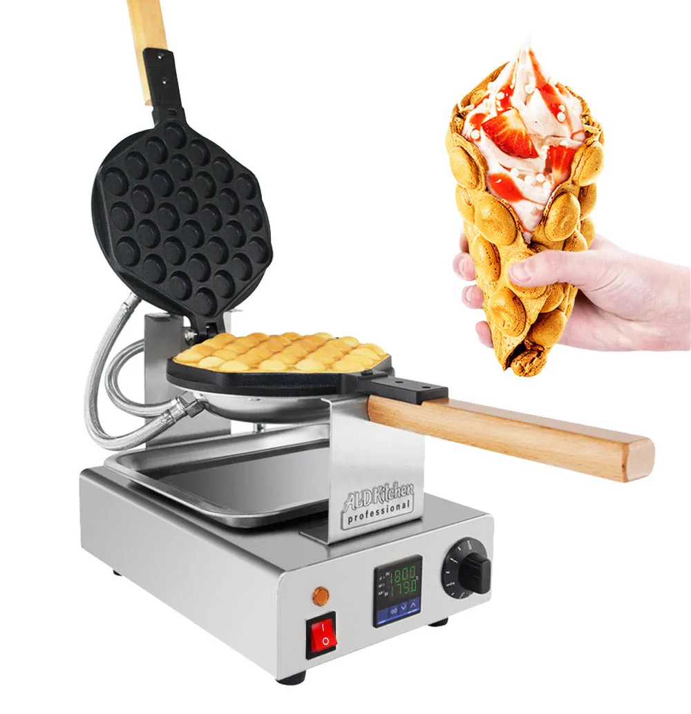 AP-124 Bubble Waffle Maker Machine | Egg Waffle Maker | Professional Rotated Iron | Improved Digital Thermostat