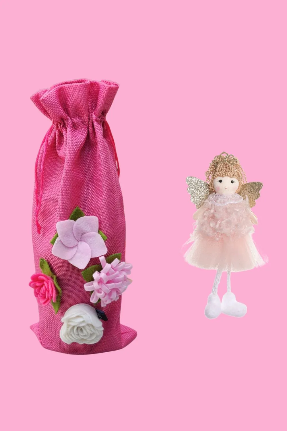 AS Wine Gift Bag - Pink Floral