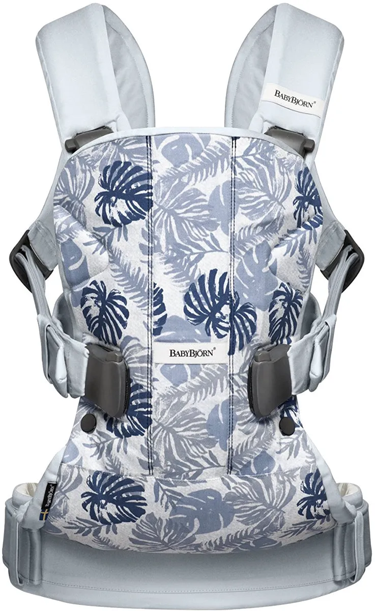 BabyBjorn Baby Carrier One - Pale Blue/Leaf Print