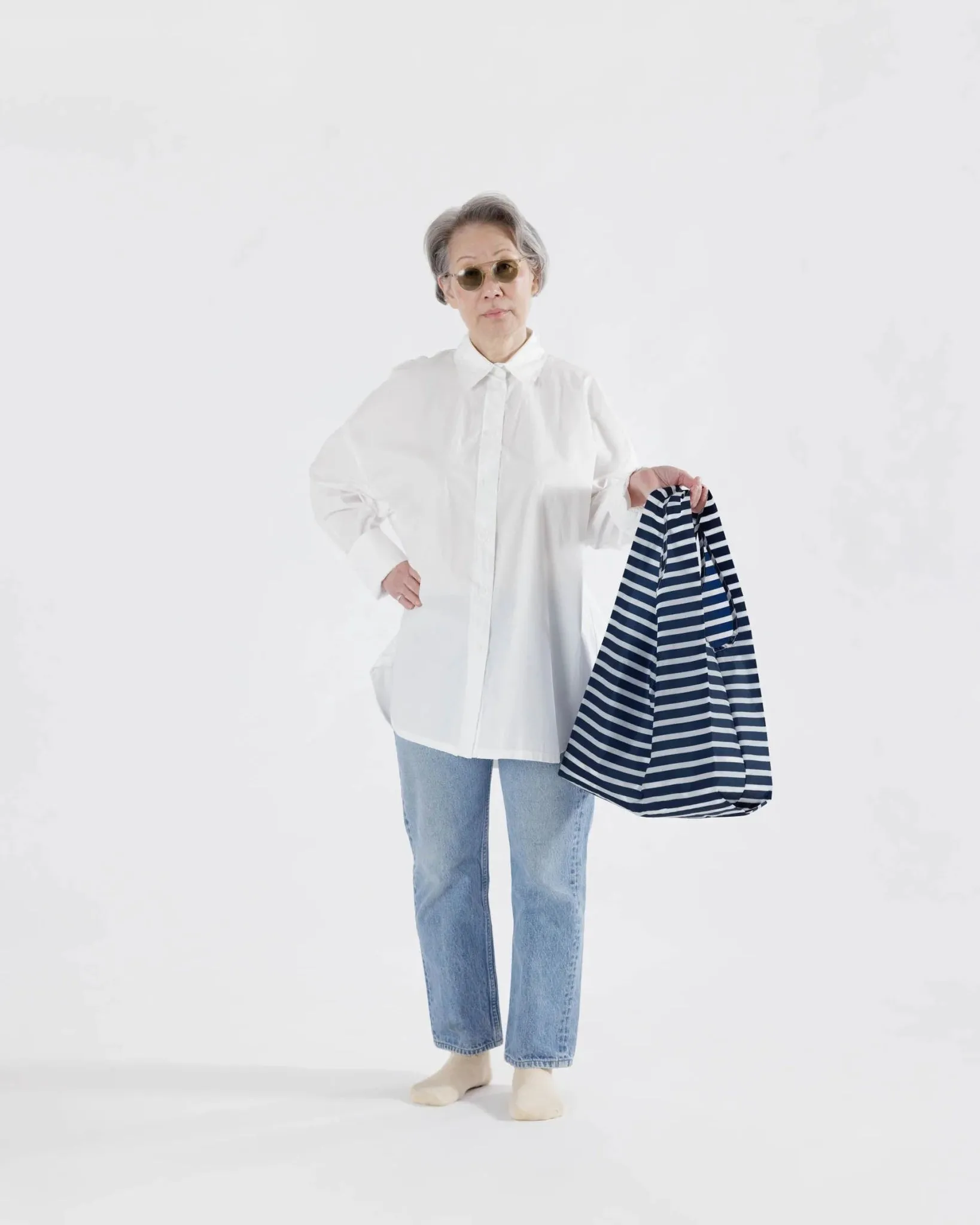 BAGGU Standard Bag - Navy Stripe