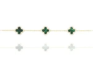 BK-66/R/M - Malachite Clover Bracelet