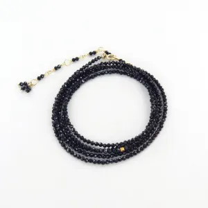 Black Spinel Wrap Bracelet & Necklace