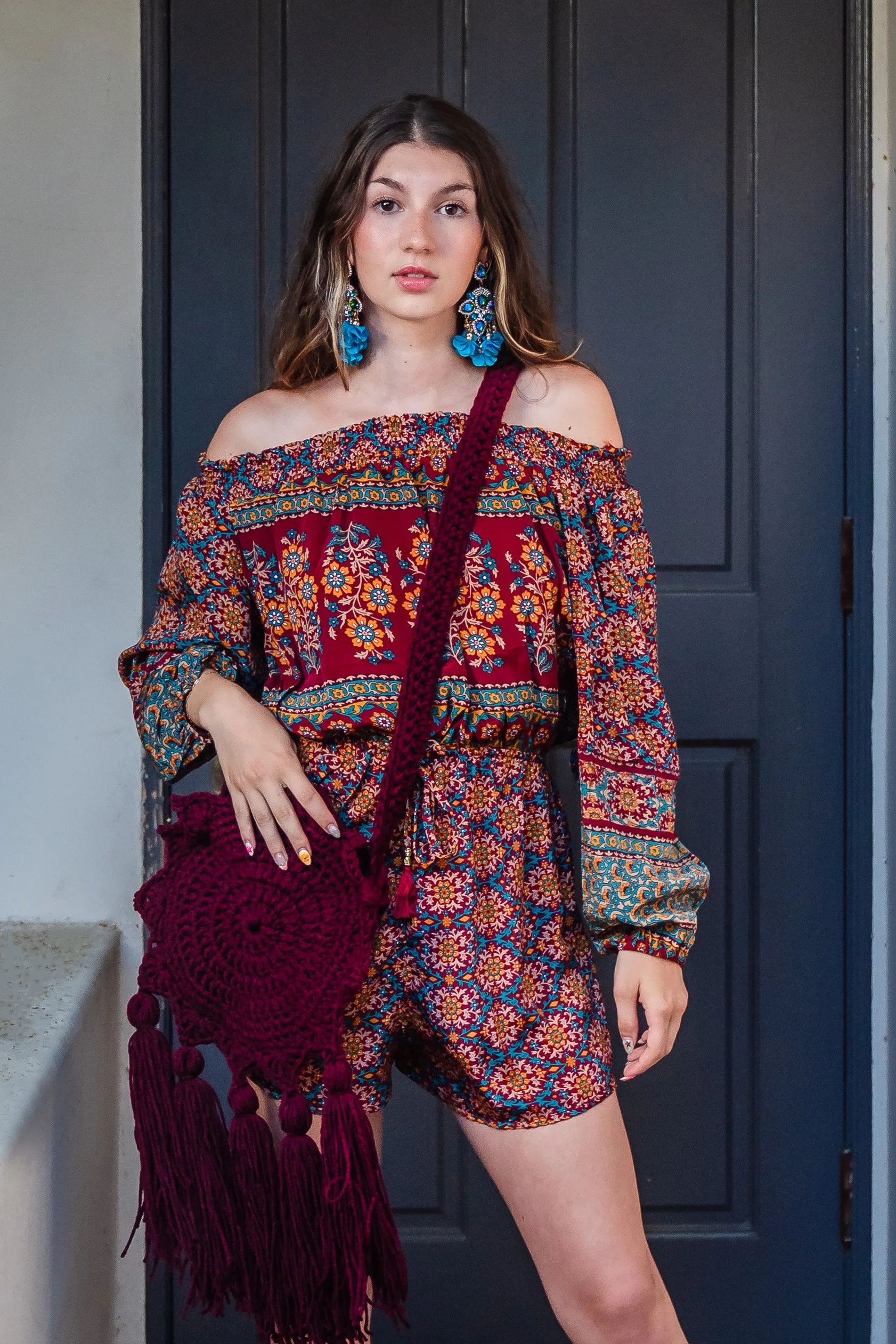 Boho Sun Bag in Wine