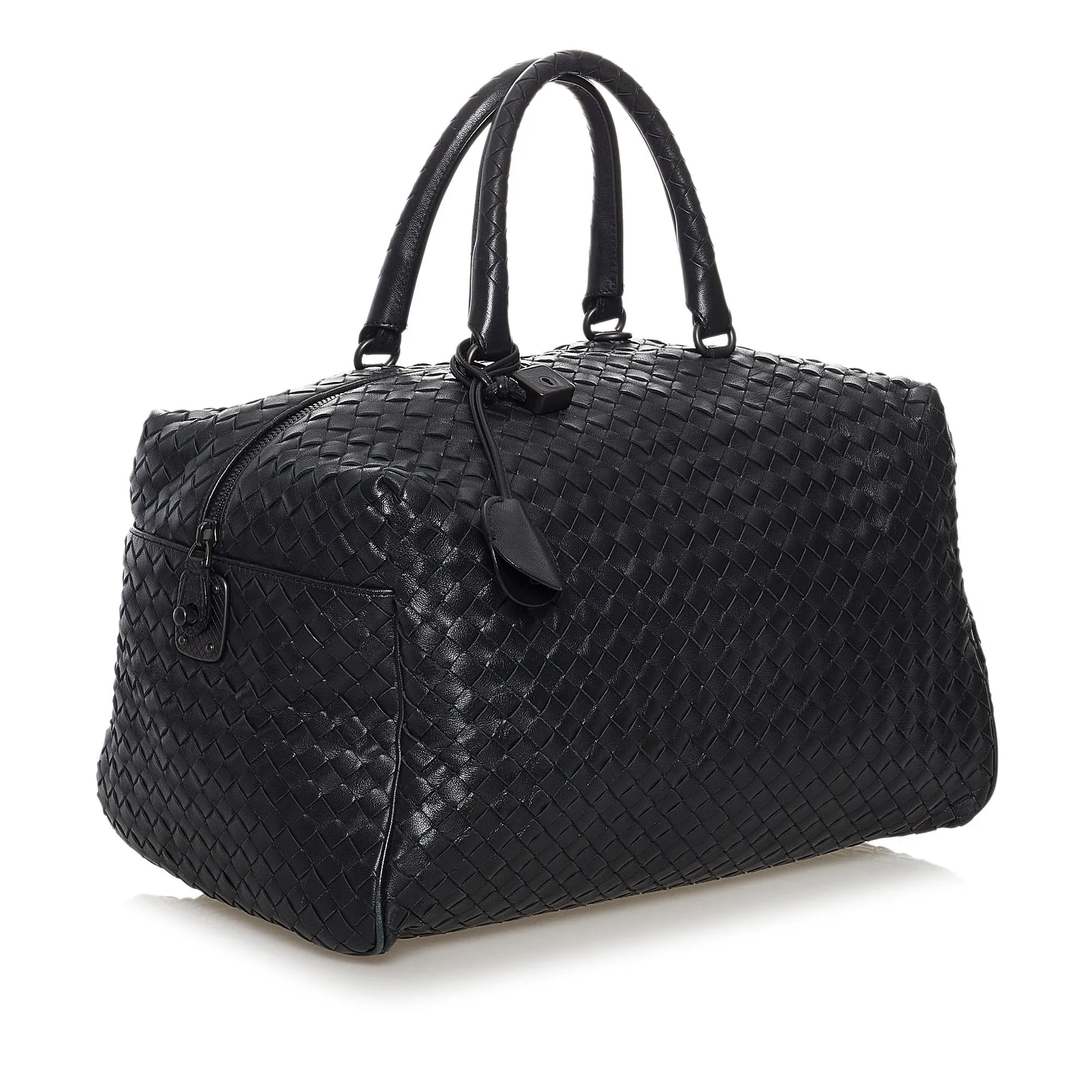 Bottega Veneta Intrecciato Leather Boston Bag (SHG-32408)