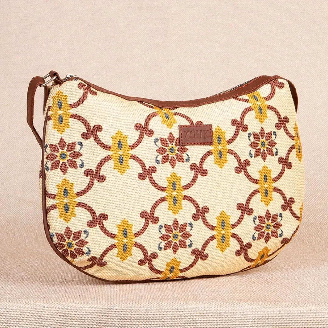 Chandra Mahal Raj Gadi Motif Structured Shoulder Bag