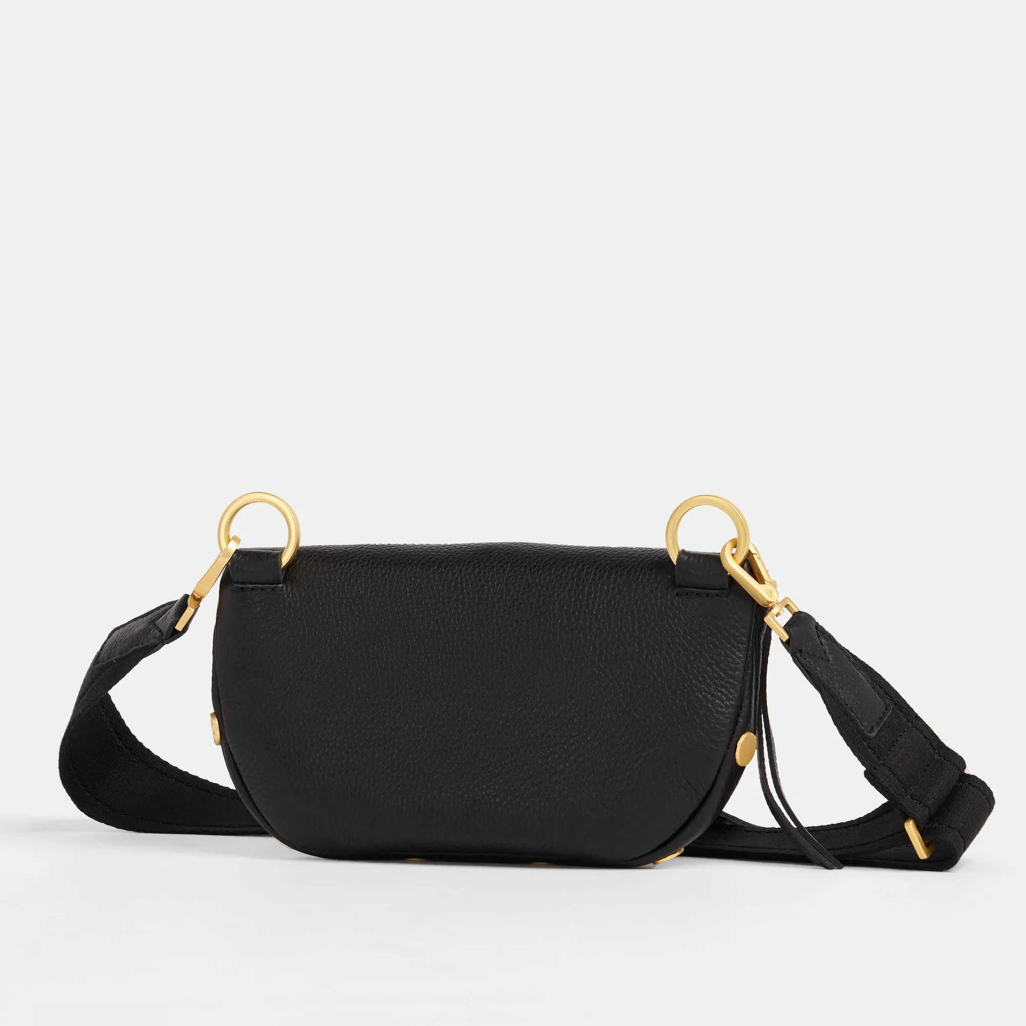 Charles Crossbody | Black/Brushed Gold Red Zip | Sml