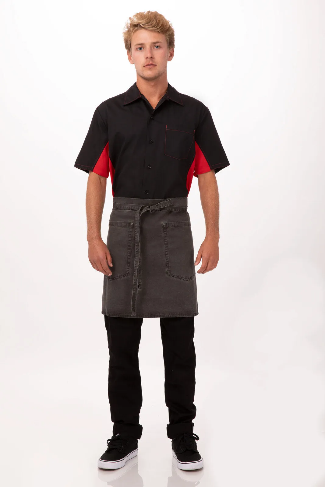 Chef Works Dorset Half Bistro Apron- Pewter