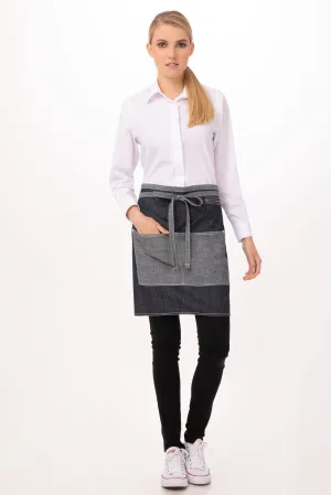 Chef Works Manhattan Half Bistro Apron- Indigo Blue