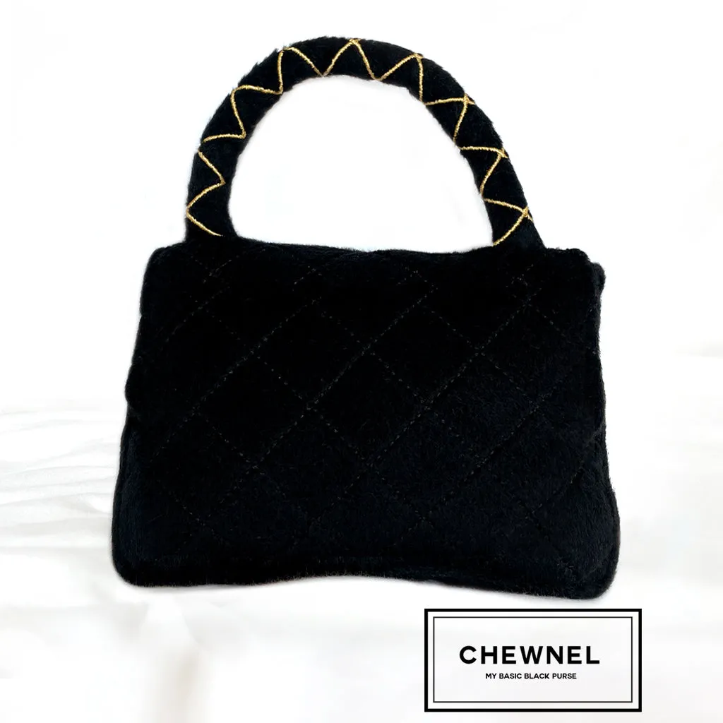 Chewnel My Basic Black Plush Dog Purse