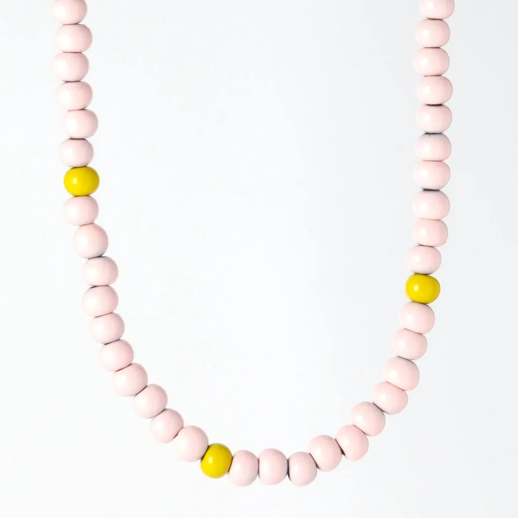 Color Ball Necklace Short - Silke Light Pink/ Lime