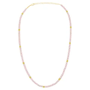 Color Ball Necklace Short - Silke Light Pink/ Lime