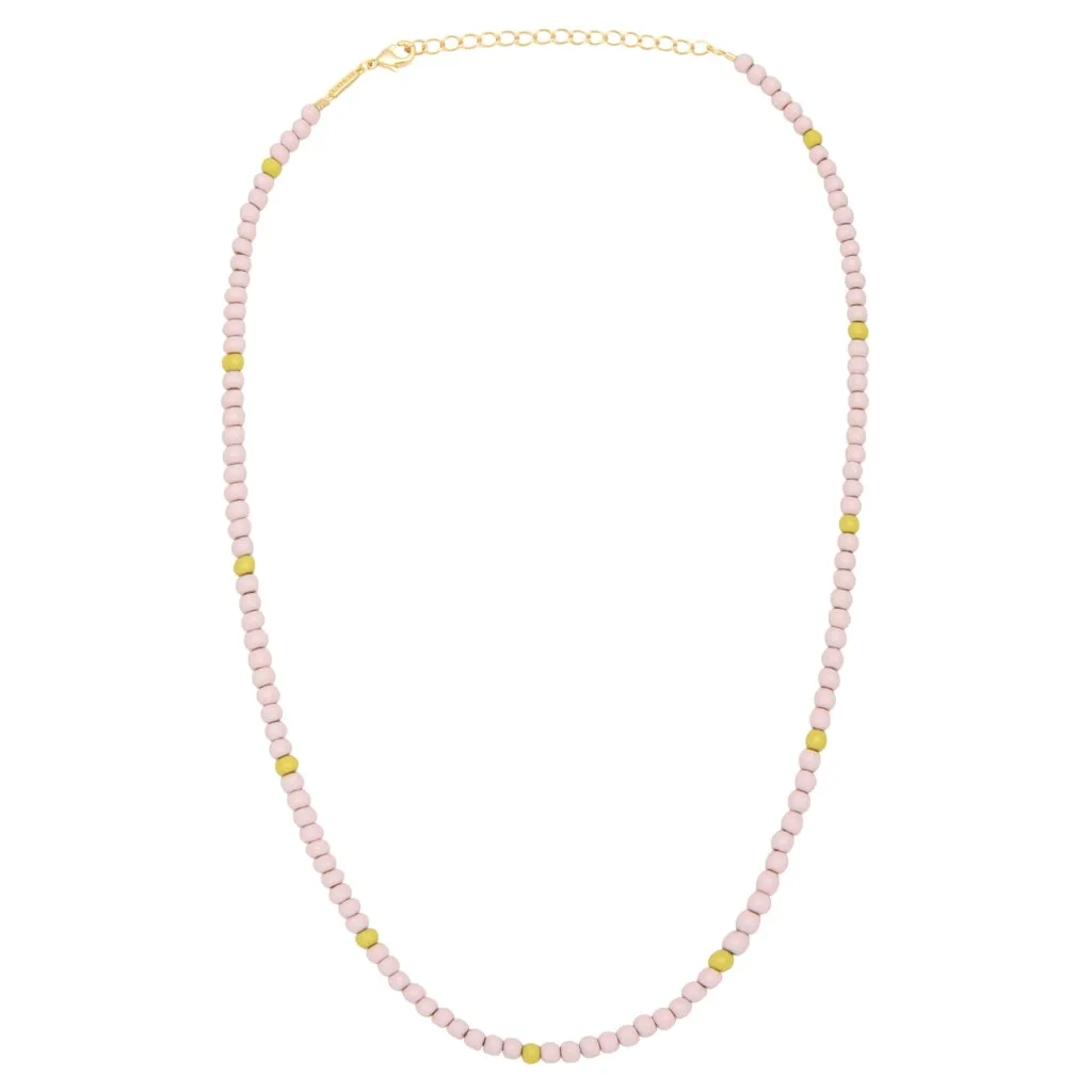 Color Ball Necklace Short - Silke Light Pink/ Lime