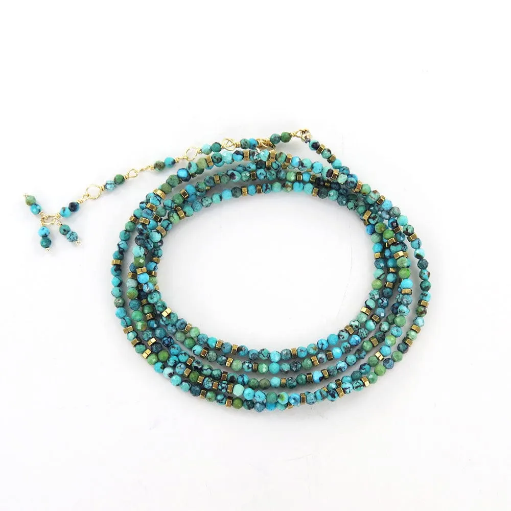 Confetti Turquoise Wrap Bracelet & Necklace