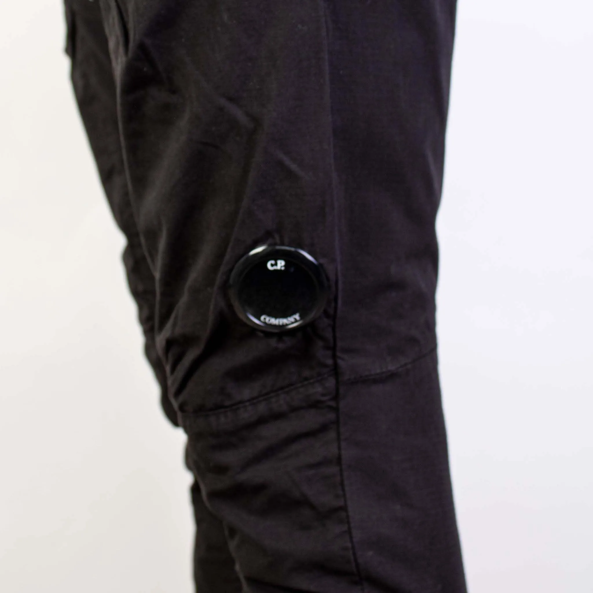 C.P. Company Sleek Slim Fit Cargo Pants in Eternal Black