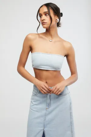 Denim Bandeau Top