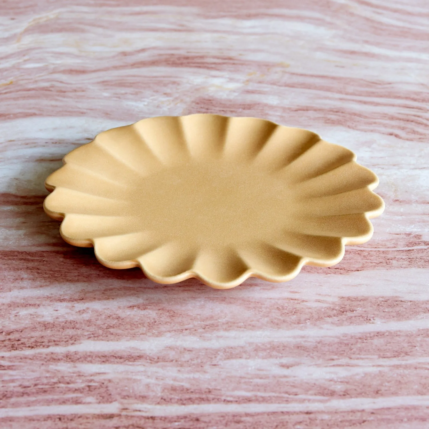 Dhalia Stoneware Salad Plate, Set of 4 (Camel) - Preorder