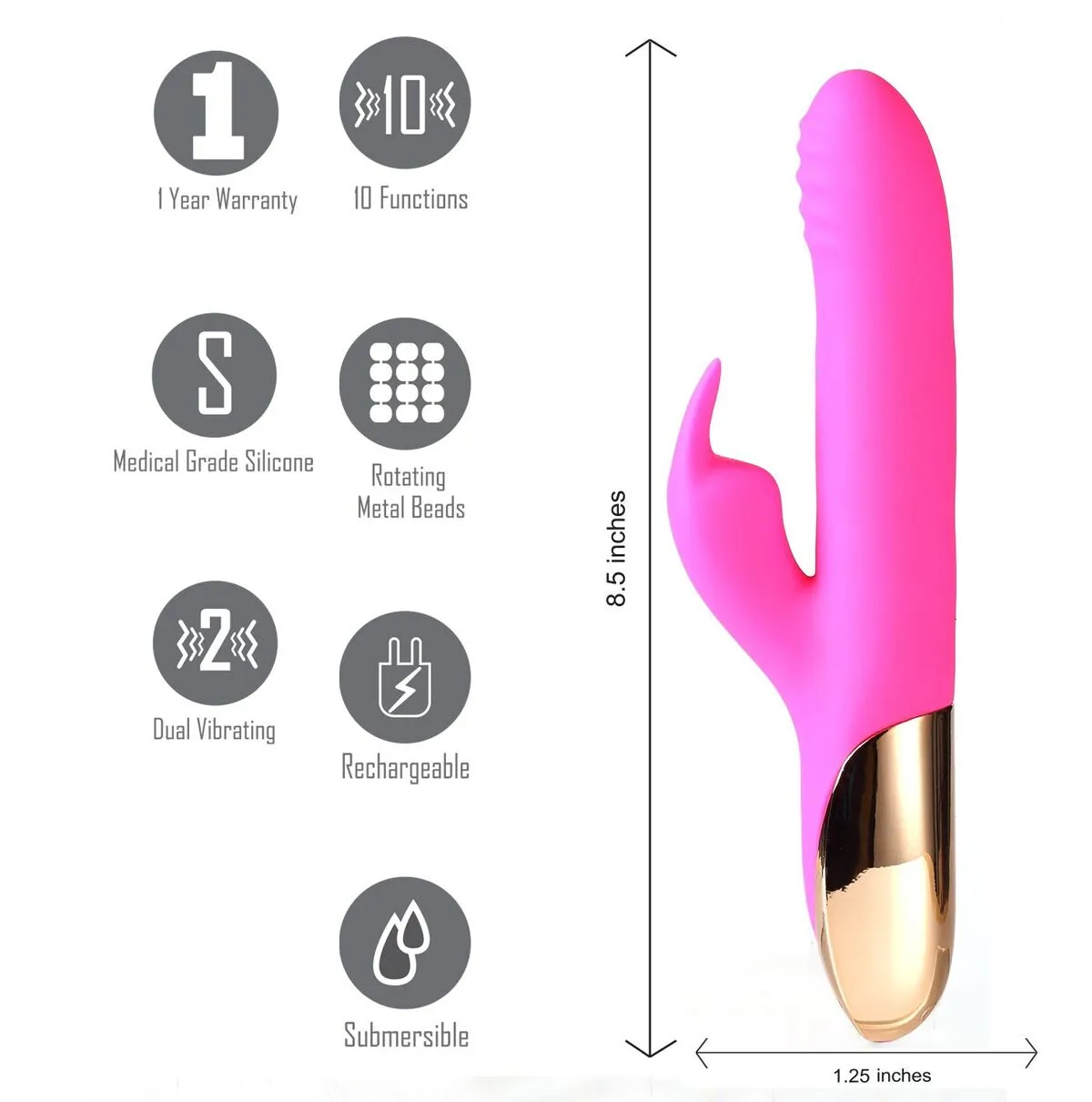 Dream Supercharged Silicone Rabbit Rechargeable Pink