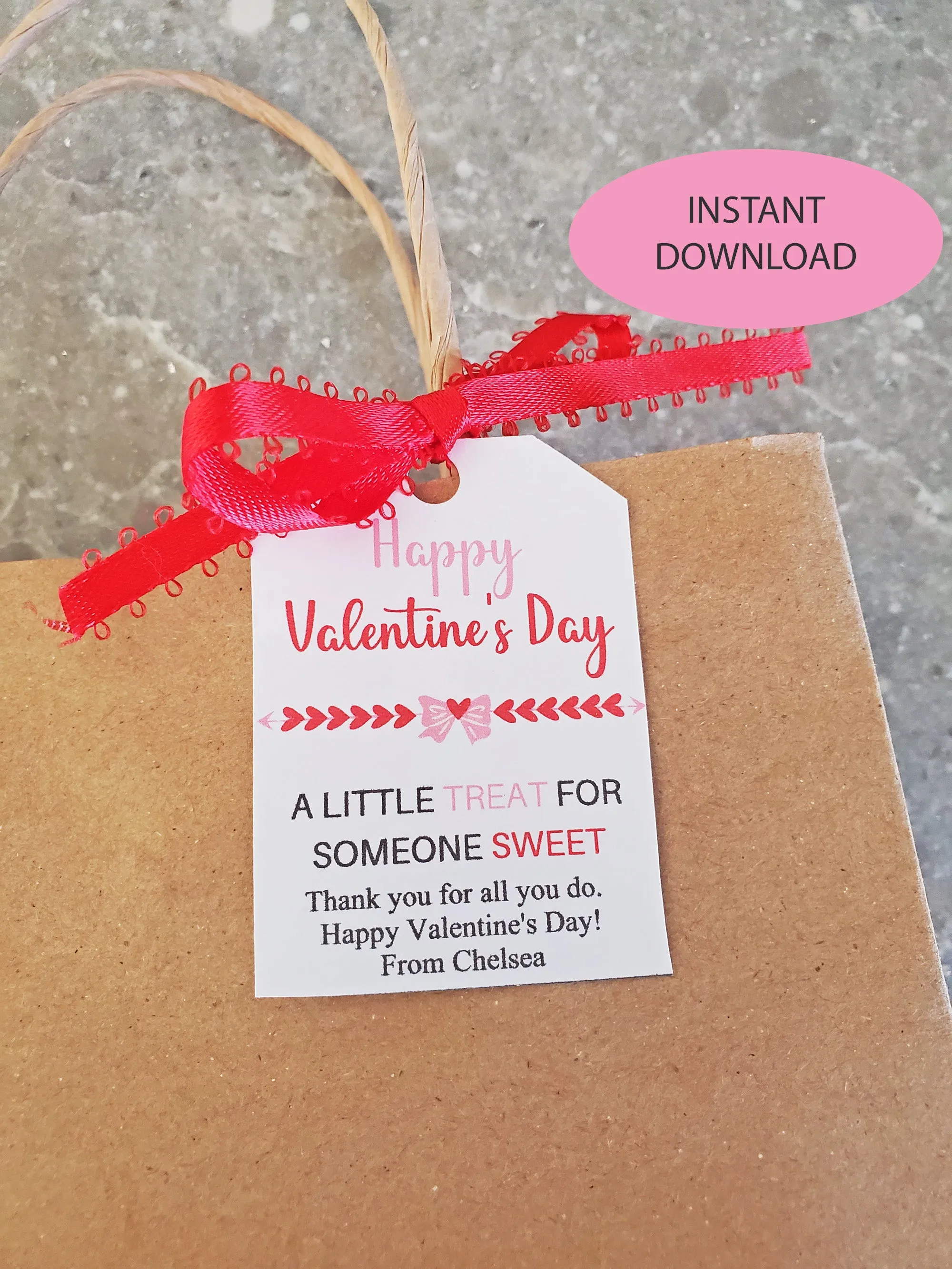 Editable Happy Valentine's Day Tag Template