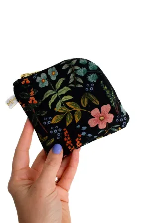 Evening Wildflower Canvas Mini Travel Pouch