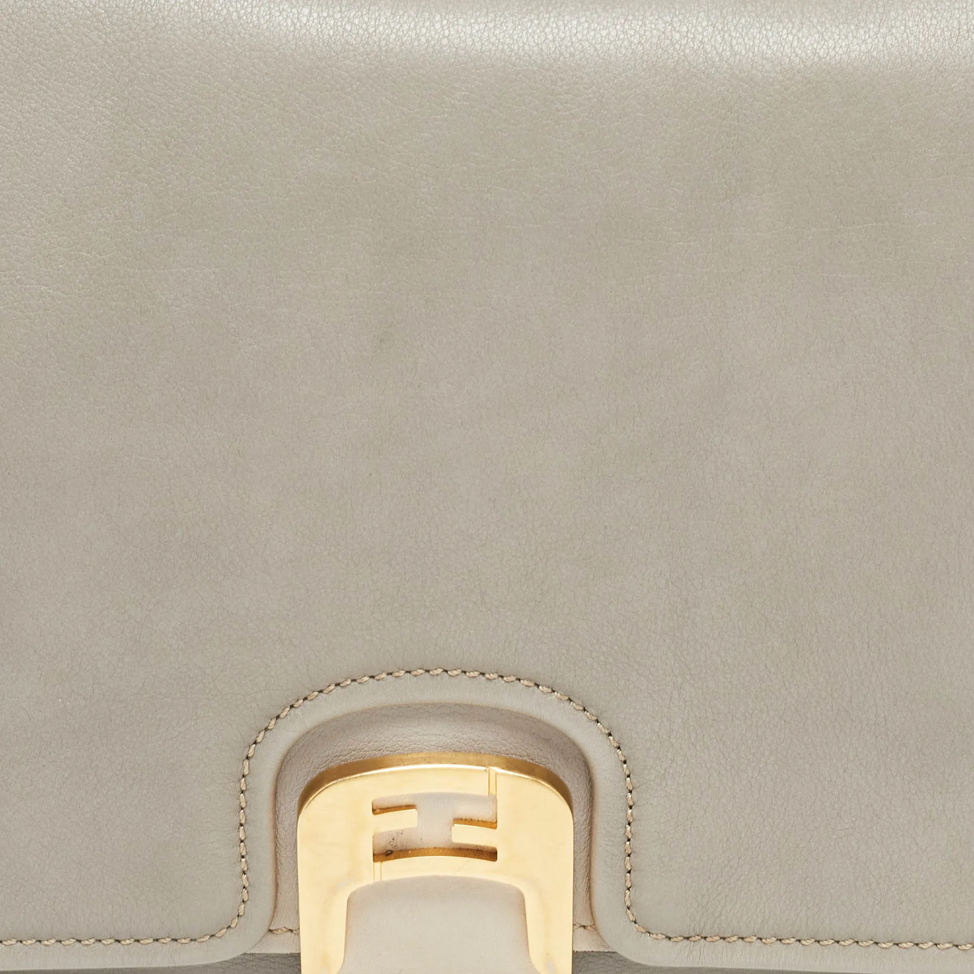 Fendi Two Tone Grey Leather Chameleon Shoulder Bag