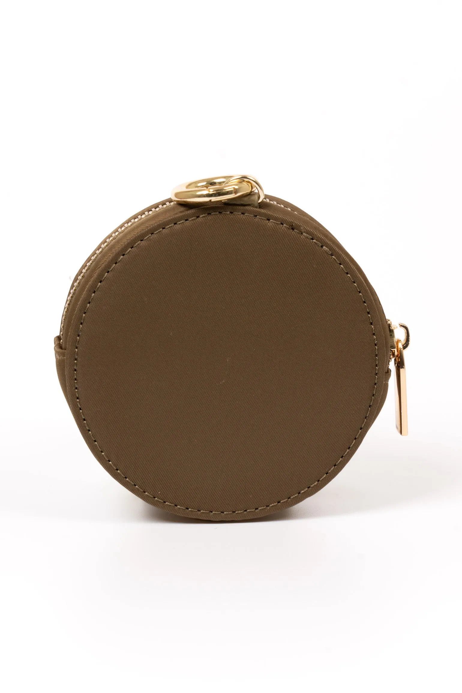 Finley Round Coin Purse - Moss Green, Nylon