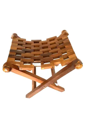 Foldable Stool For Sitting Furniture Handcrafted Wooden Craftsmanship By Tamrapatra