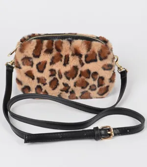 Fox on the Run Fuzzy Leopard Print Purse