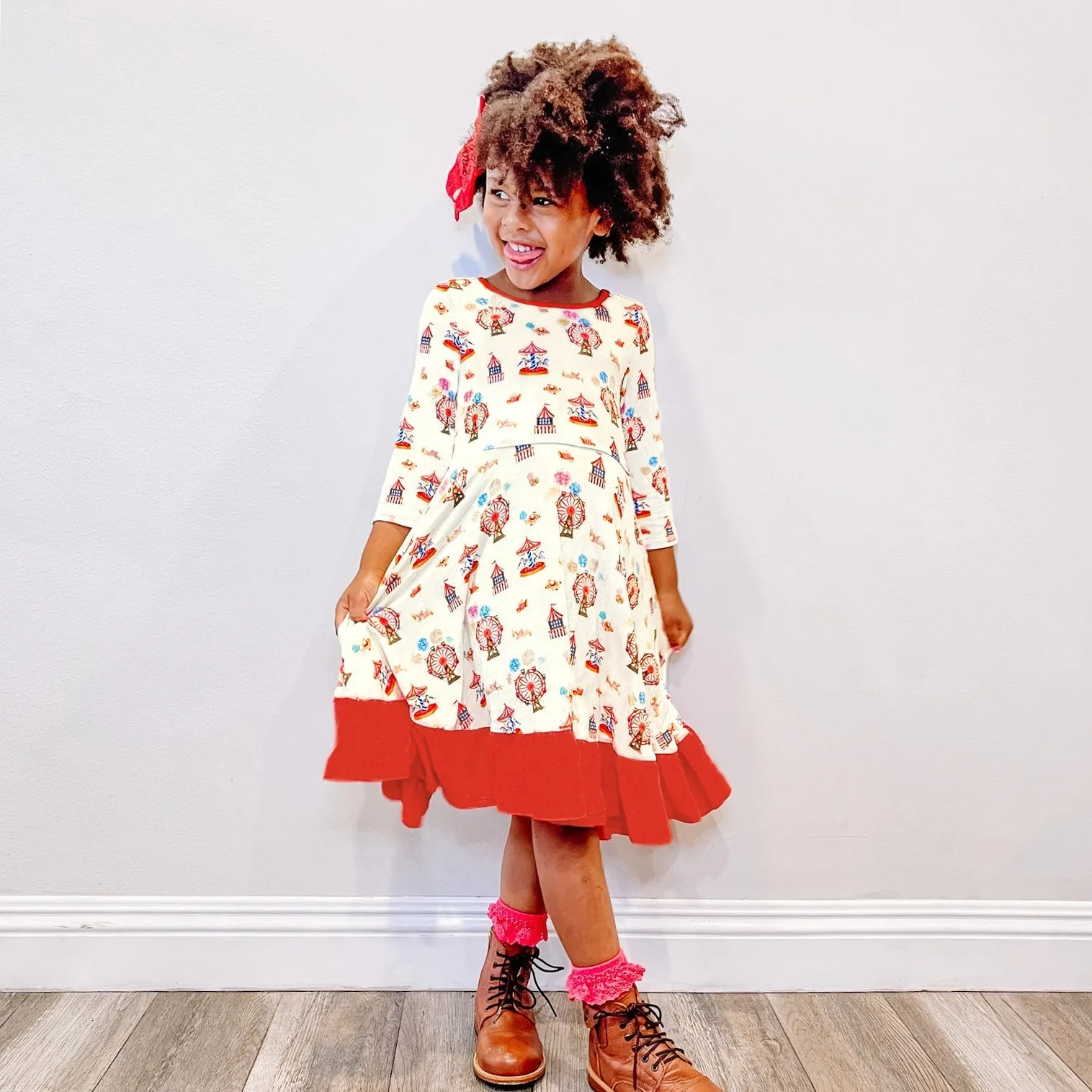 Free Birdees County Fair Ruffle Hi-lo Twirling Dress (2t-6y)