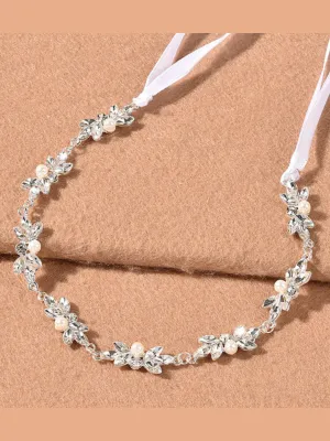 Glam It Up Silver Pearl Beaded Headband