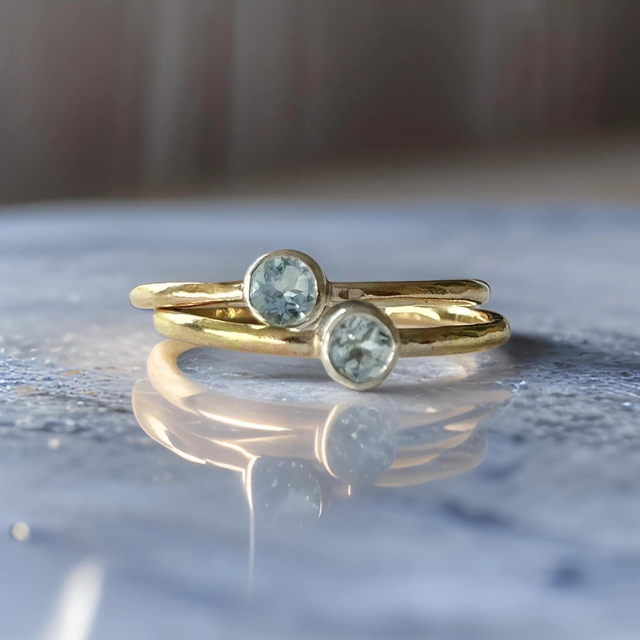 Gold Aquamarine Ring