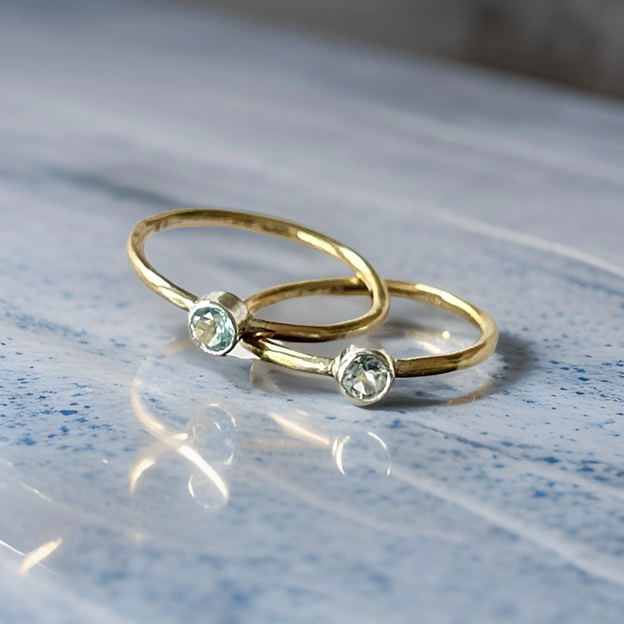 Gold Aquamarine Ring