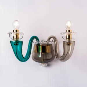 Green & Grey 99.81 Gio Ponti Murano Glass Wall Light By Venini