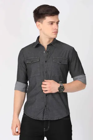 Grey Denim Shirt