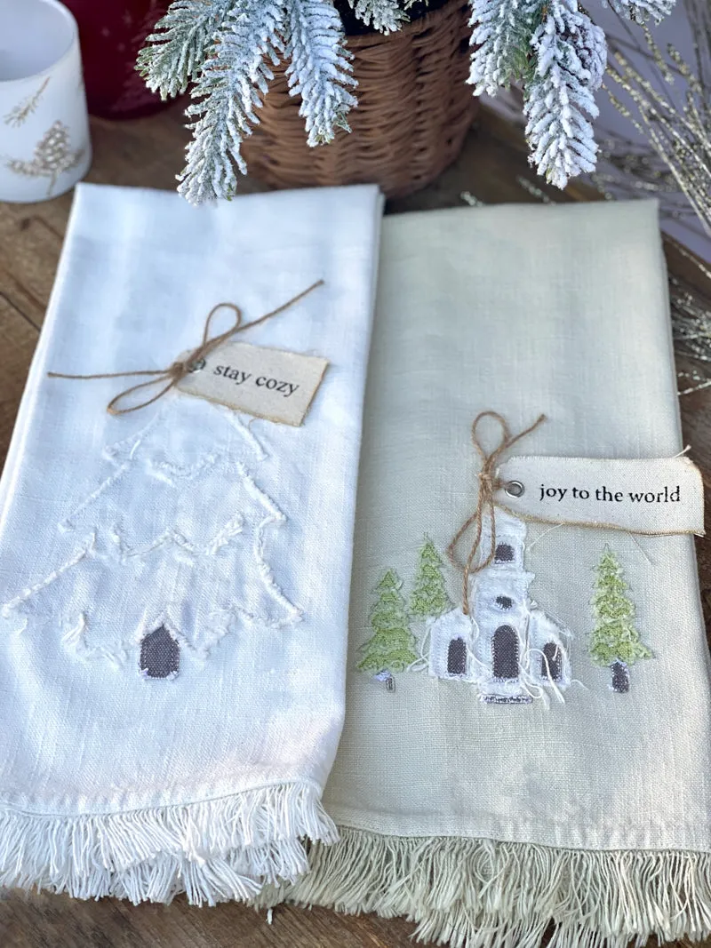 Holiday Charm Tea Towel - Stay Cozy Tree