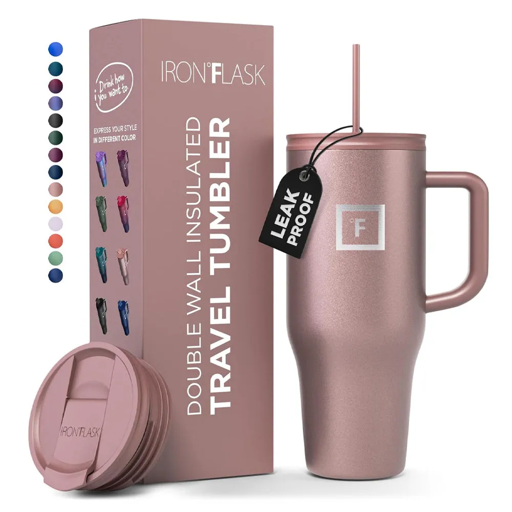 Iron Flask 32oz/950ml Co-Pilot Tumbler, Rose Gold