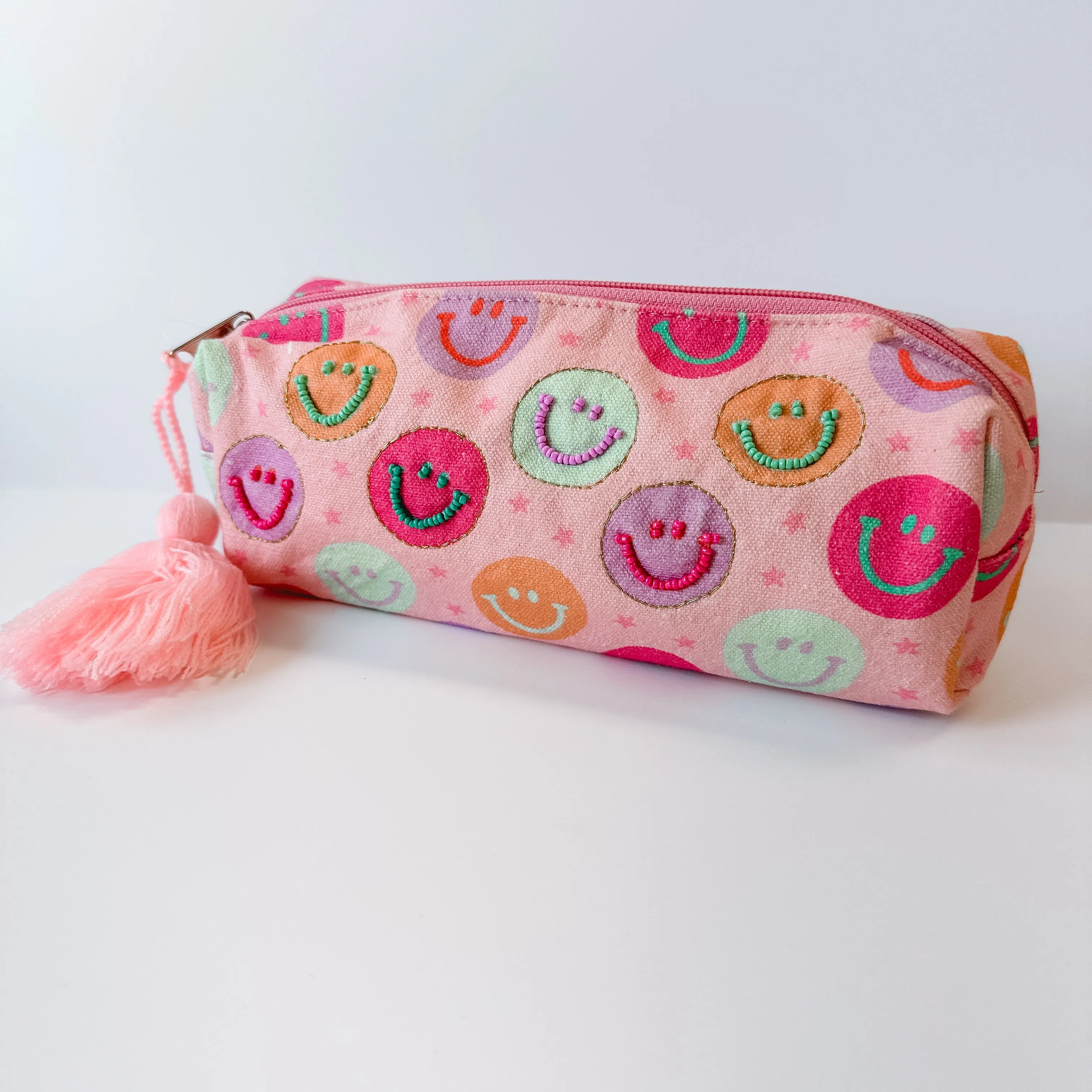 Jane Marie - Pink Smiley Small Zipper Bag