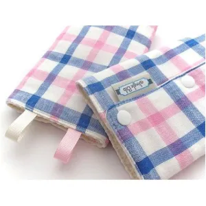 Jinglebib Drool Pad - Blue & Pink Stripes