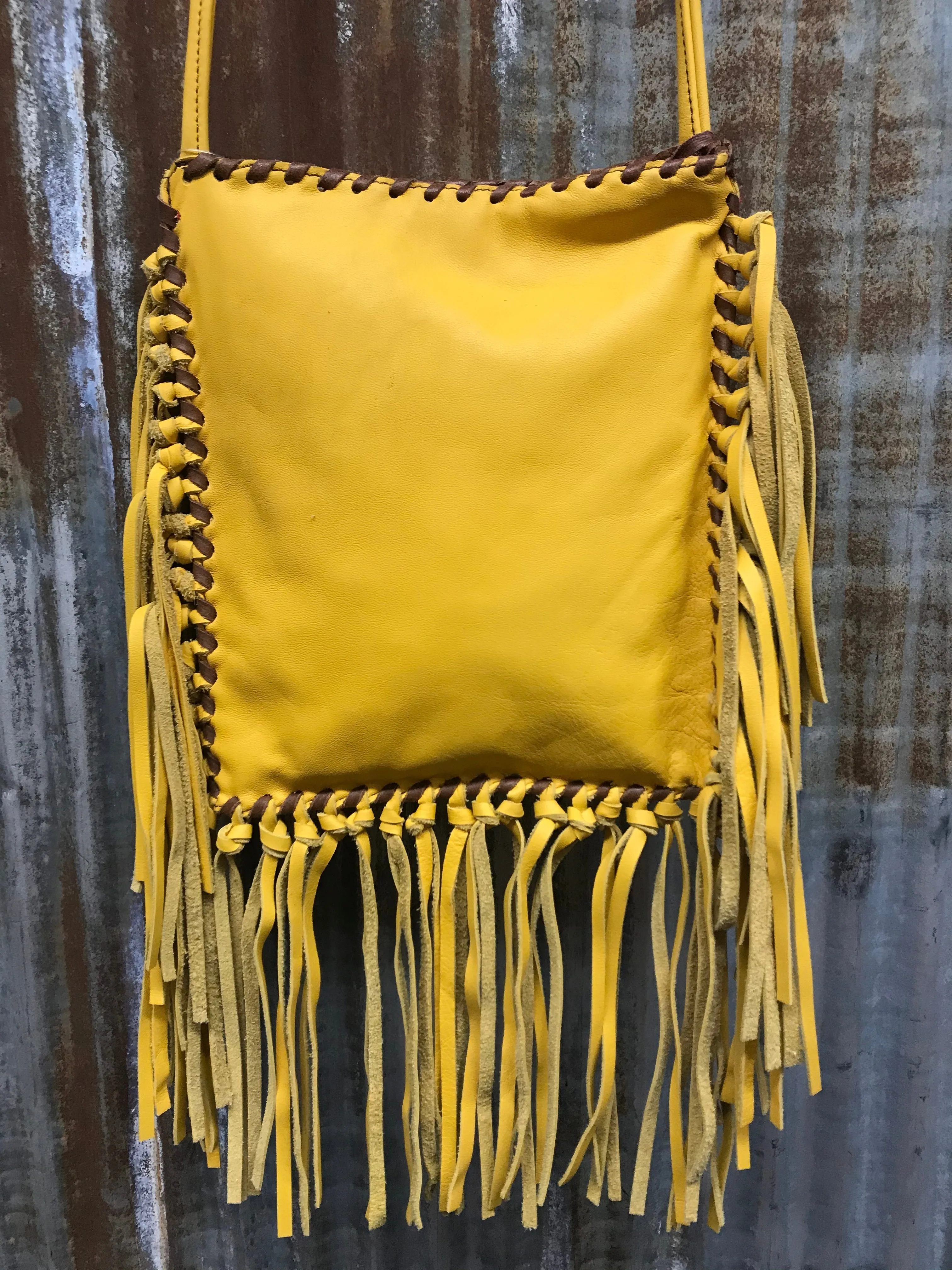 KurtMen Mustard Longhorn Crossbody Bag