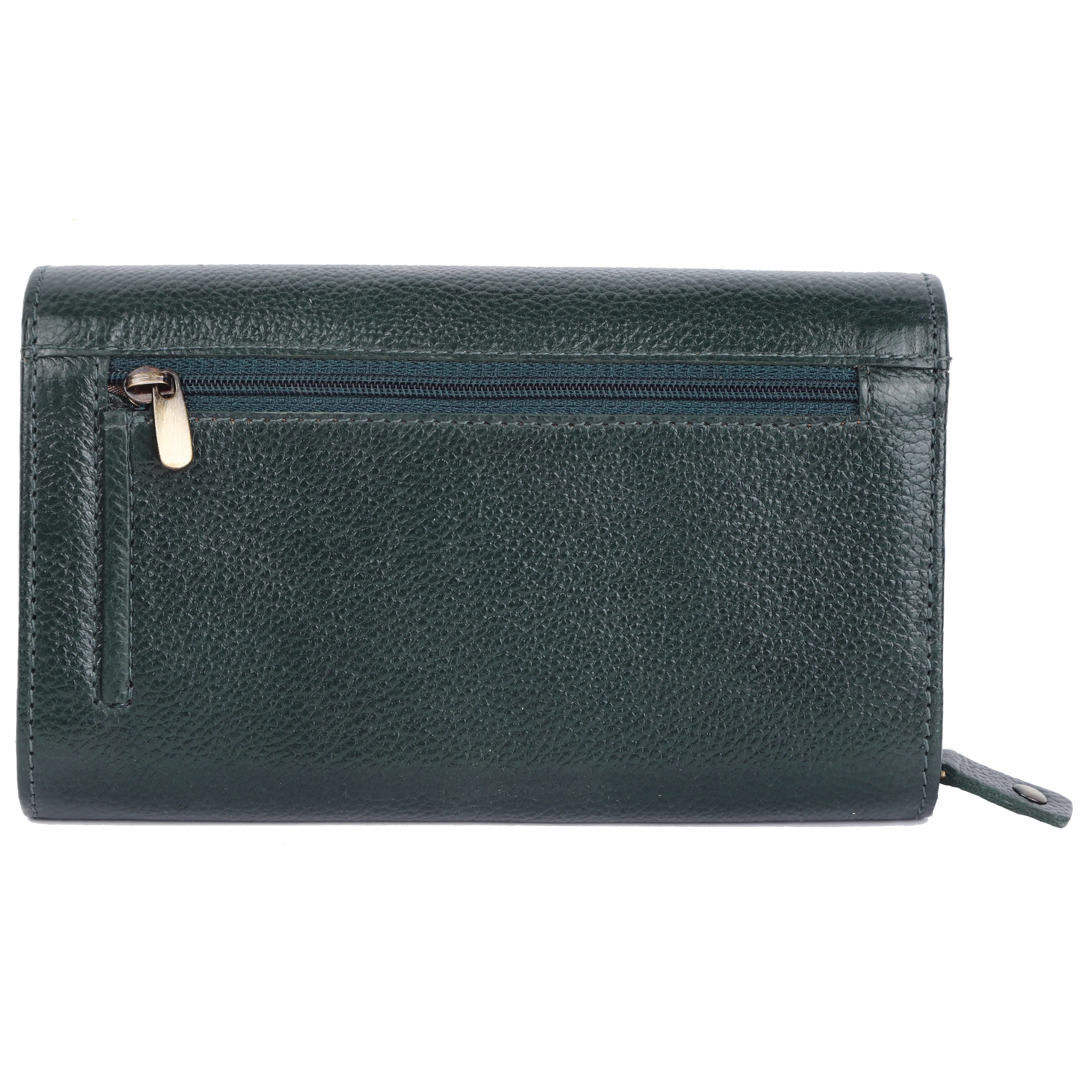 Ladies Leather Purse - RFID Protected, 8 Card Slots, 5 Compartments, Button Closure - For Daily Use