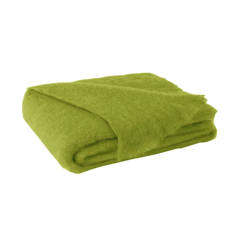 Lands Downunder Brushed Mohair Throw - Pesto