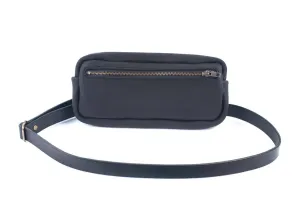 LEATHER FANNY PACK / LEATHER WAIST BAG - BLACK