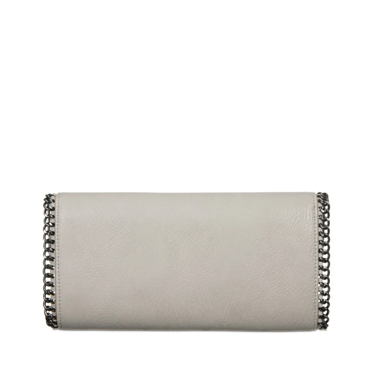 Lorette Grey Chain Trim Clutch Bag