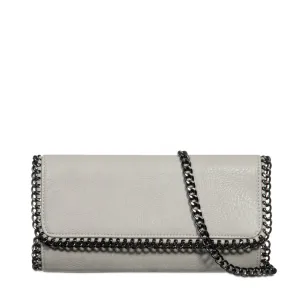 Lorette Grey Chain Trim Clutch Bag