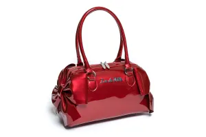 Lux De Ville Double Bow Tote - Red Shiny Bag